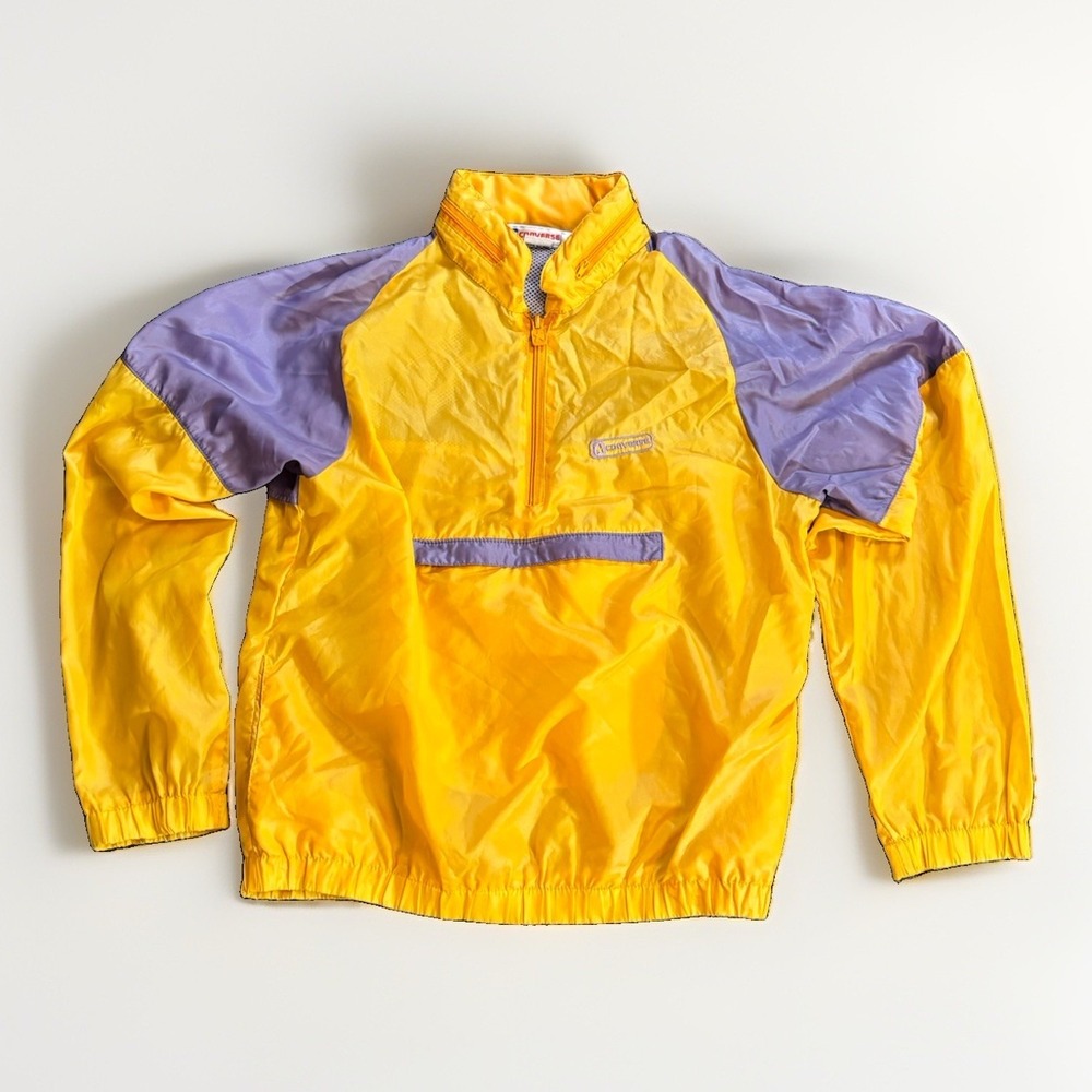 VTG Converse Jacket colorblock windbreaker Roll Away Hood Y2K 90s Women SZ M